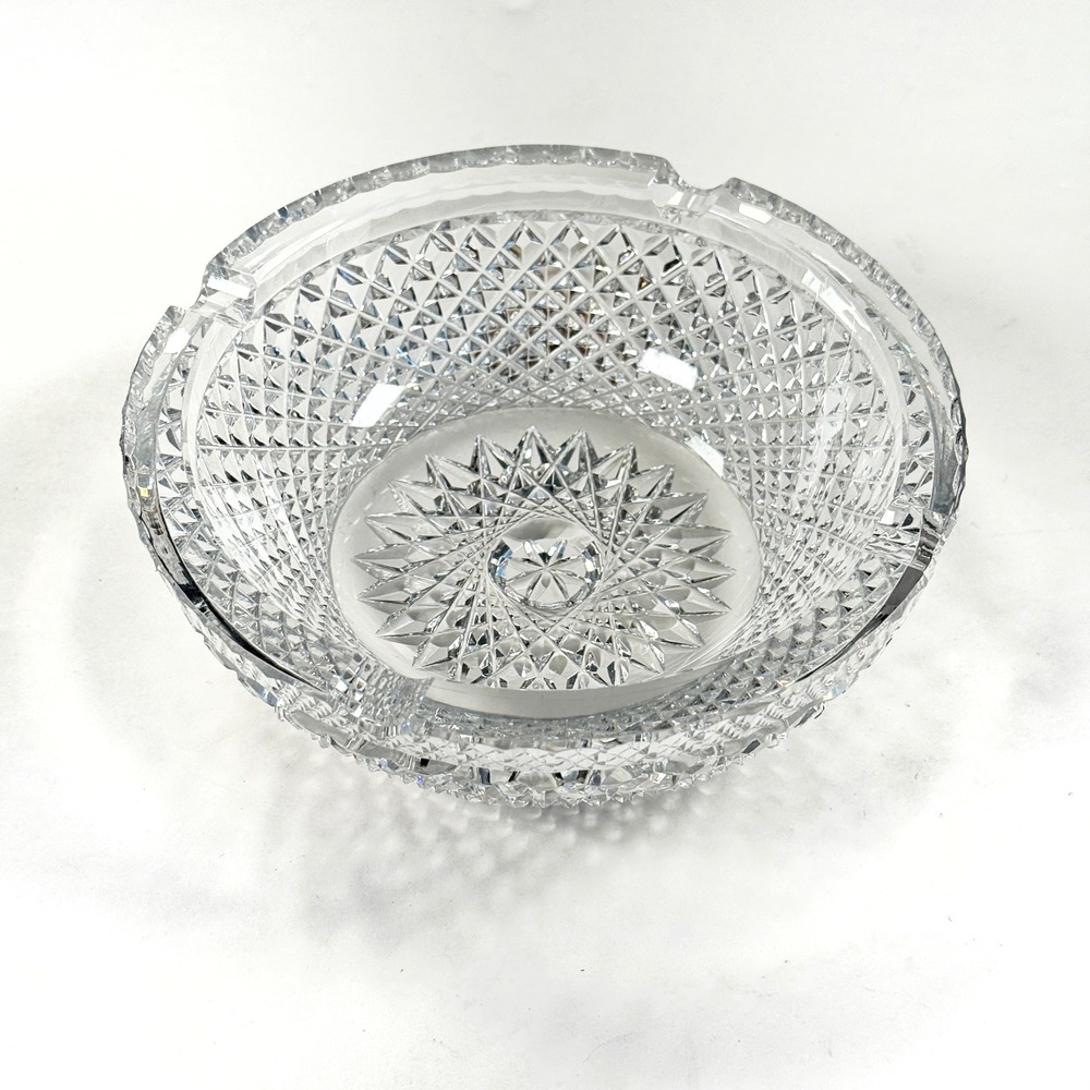Dorflinger Diamond Cut Clear Glass Dish Bowl 19th Century American Brilliant ABP